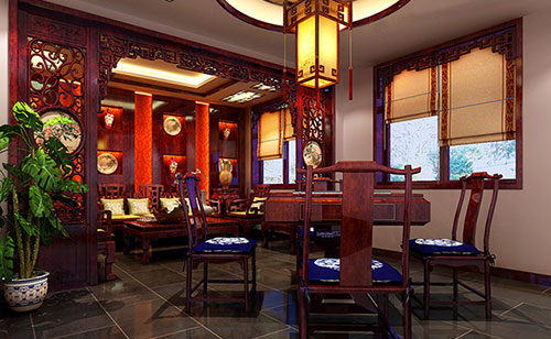 中宁古典中式风格茶楼包间设计装修效果图